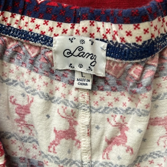 Lanz of Salzburg Sz L Women’s Reindeer Fair Isle Pajama PantS ONLY - Picture 7 of 13